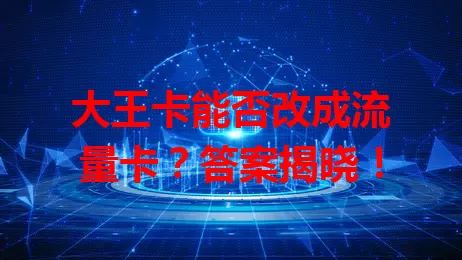 大王卡能否改成流量卡？答案揭晓！