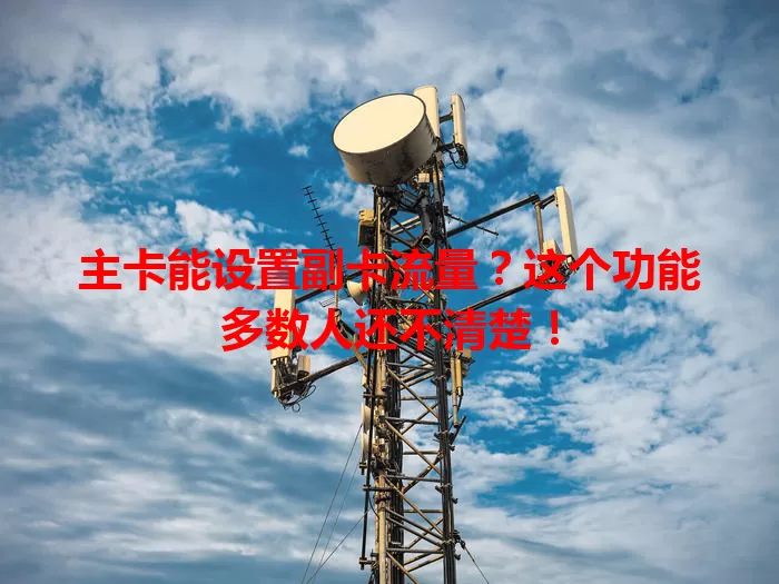 主卡能设置副卡流量？这个功能多数人还不清楚！