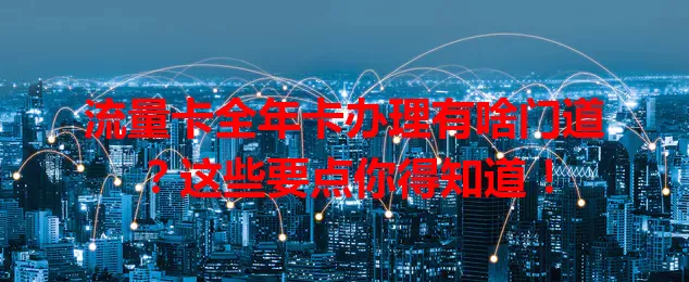 流量卡全年卡办理有啥门道？这些要点你得知道！