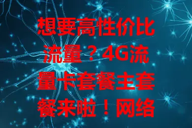 想要高性价比流量？4G流量卡套餐主套餐来啦！网络稳定，流量额度多样，费用选择丰富，套餐内容还不断优化，能满足不同人群需求，让手机上网更便捷、经济、高效