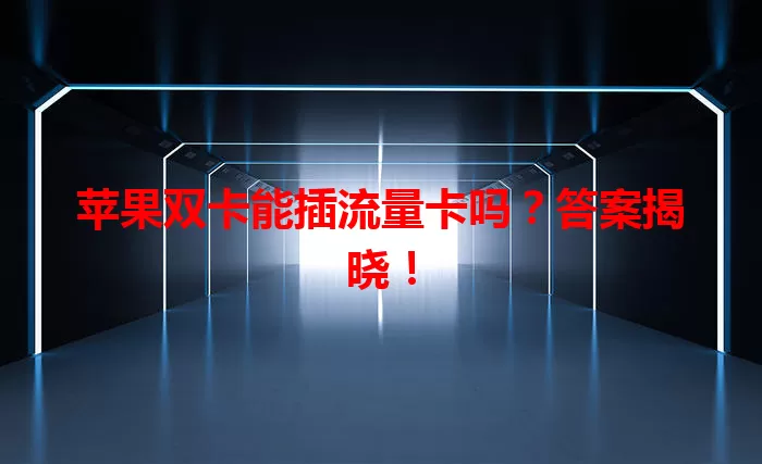 苹果双卡能插流量卡吗？答案揭晓！