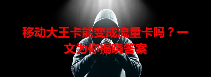 移动大王卡能变成流量卡吗？一文为你揭晓答案
