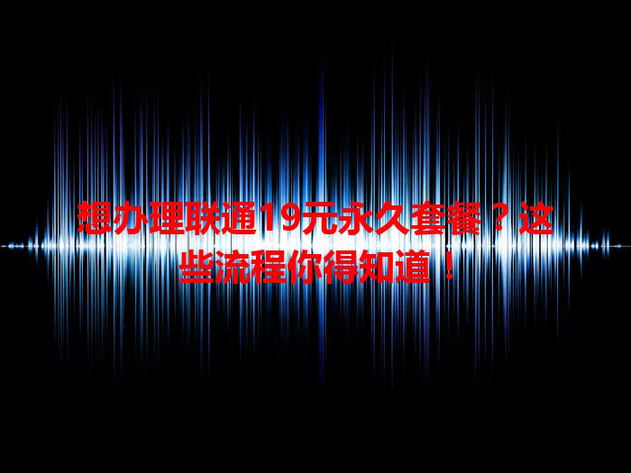 想办理联通19元永久套餐？这些流程你得知道！