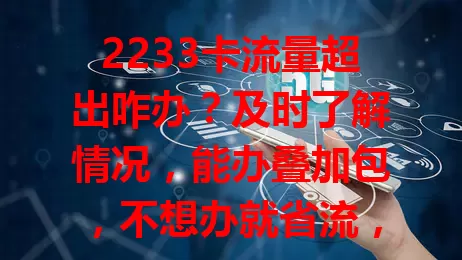 2233卡流量超出咋办？及时了解情况，能办叠加包，不想办就省流，还得防后台偷跑，掌握这些轻松应对