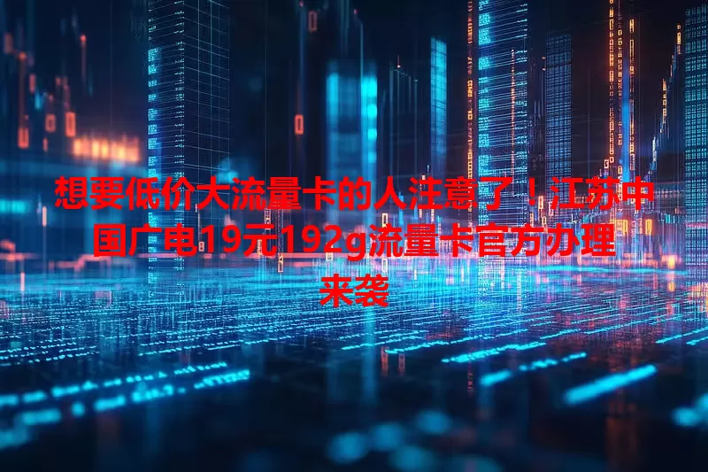 想要低价大流量卡的人注意了！江苏中国广电19元192g流量卡官方办理来袭