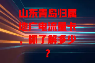山东青岛归属地广电流量卡，你了解多少？