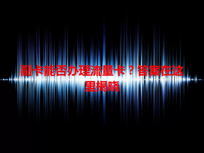 副卡能否办理流量卡？答案在这里揭晓
