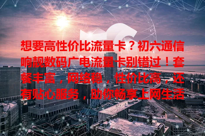 想要高性价比流量卡？初六通信响靓数码广电流量卡别错过！套餐丰富，网络稳，性价比高，还有贴心服务，助你畅享上网生活！