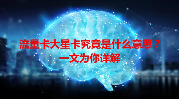 流量卡大星卡究竟是什么意思？一文为你详解