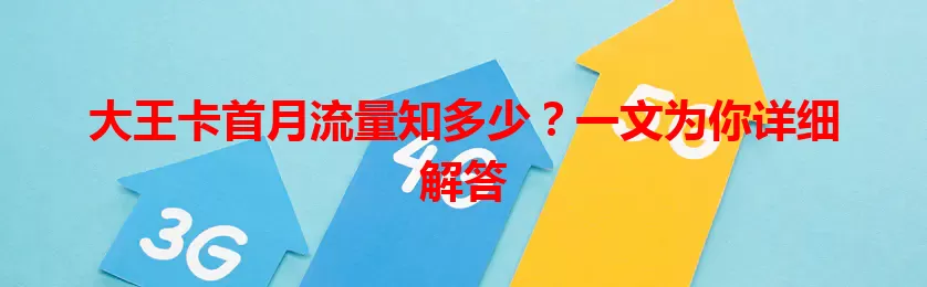 大王卡首月流量知多少？一文为你详细解答