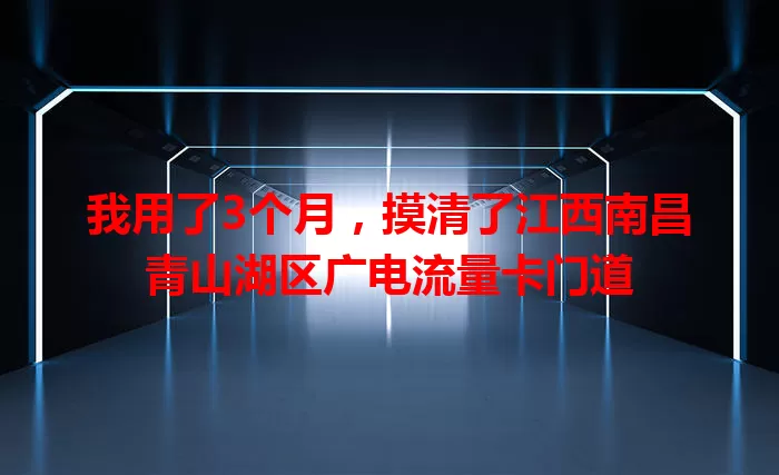 我用了3个月，摸清了江西南昌青山湖区广电流量卡门道