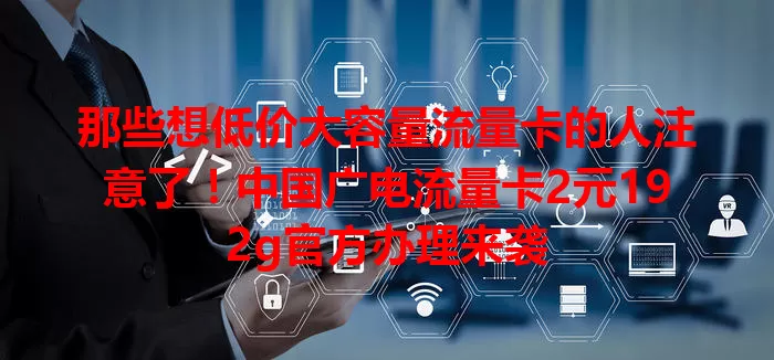 那些想低价大容量流量卡的人注意了！中国广电流量卡2元192g官方办理来袭