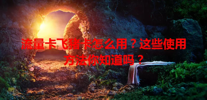 流量卡飞猪卡怎么用？这些使用方法你知道吗？