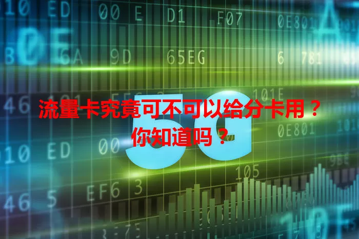 流量卡究竟可不可以给分卡用？你知道吗？