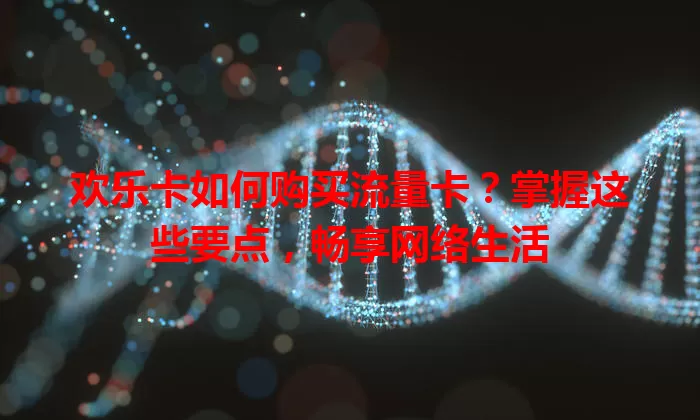 欢乐卡如何购买流量卡？掌握这些要点，畅享网络生活