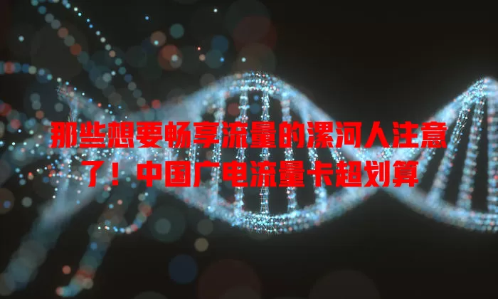 那些想要畅享流量的漯河人注意了！中国广电流量卡超划算