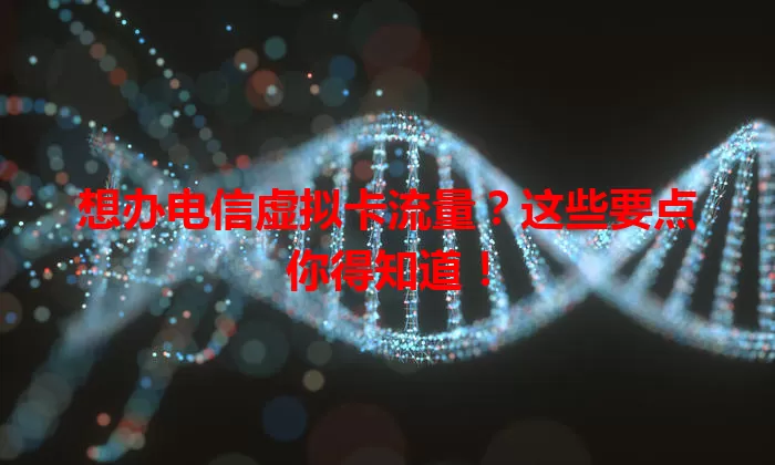 想办电信虚拟卡流量？这些要点你得知道！