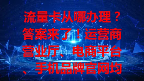 流量卡从哪办理？答案来了！运营商营业厅、电商平台、手机品牌官网均可办。选渠道要谨慎，防诈骗，读条款，选对套餐畅享网络，多种途径，选对才安心。