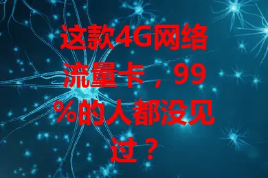 这款4G网络流量卡，99%的人都没见过？