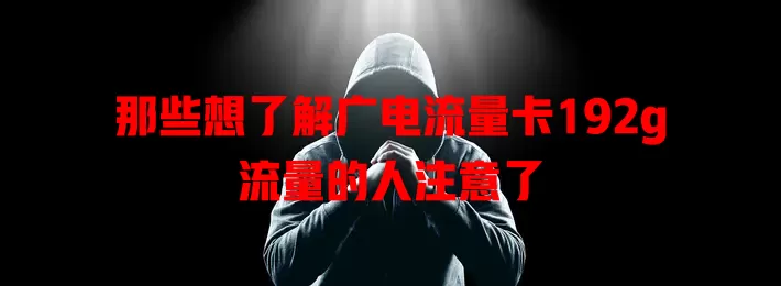 那些想了解广电流量卡192g流量的人注意了