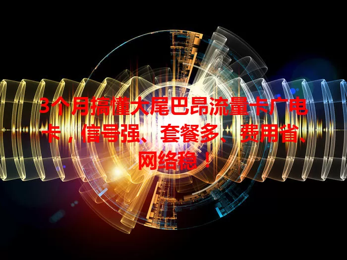 3个月搞懂大尾巴昂流量卡广电卡，信号强、套餐多、费用省、网络稳！