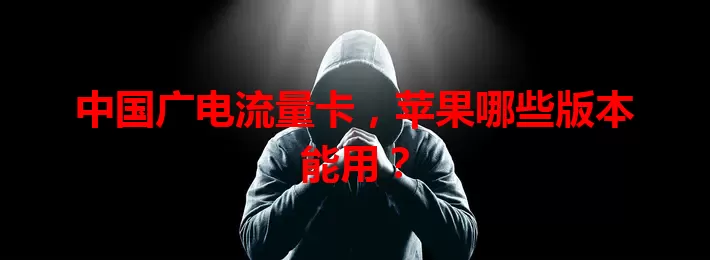 中国广电流量卡，苹果哪些版本能用？