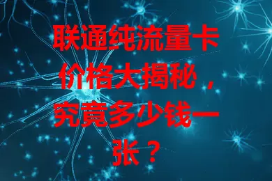 联通纯流量卡价格大揭秘，究竟多少钱一张？