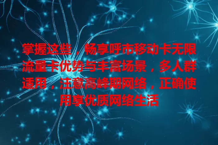 掌握这些，畅享呼市移动卡无限流量卡优势与丰富场景，多人群适用，注意高峰期网络，正确使用享优质网络生活