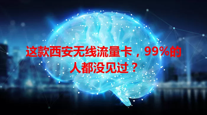 这款西安无线流量卡，99%的人都没见过？