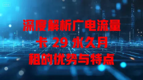 深度解析广电流量卡 29 永久月租的优势与特点