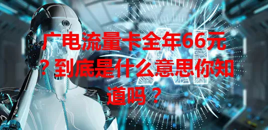 广电流量卡全年66元？到底是什么意思你知道吗？