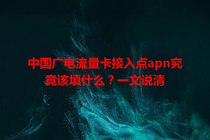 中国广电流量卡接入点apn究竟该填什么？一文说清