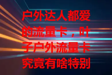 户外达人都爱的流量卡，叶子户外流量卡究竟有啥特别？