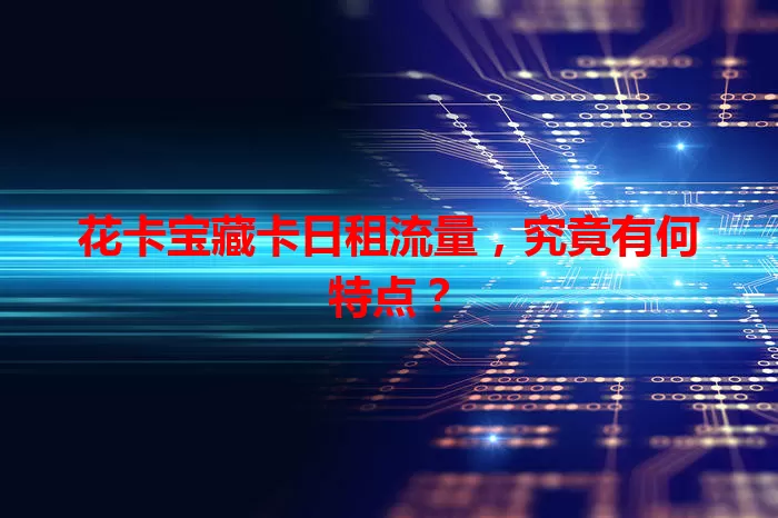 花卡宝藏卡日租流量，究竟有何特点？