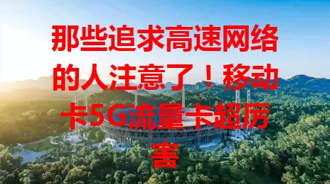 那些追求高速网络的人注意了！移动卡5G流量卡超厉害