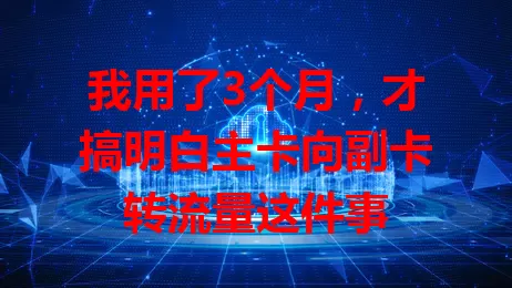 我用了3个月，才搞明白主卡向副卡转流量这件事