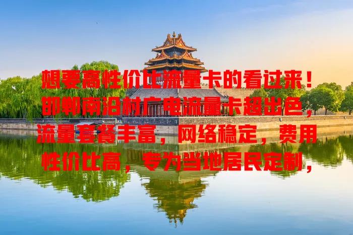 想要高性价比流量卡的看过来！邯郸南沿村广电流量卡超出色，流量套餐丰富，网络稳定，费用性价比高，专为当地居民定制，畅享优质实惠稳定网络生活