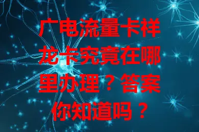 广电流量卡祥龙卡究竟在哪里办理？答案你知道吗？