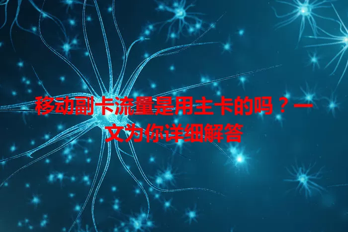 移动副卡流量是用主卡的吗？一文为你详细解答