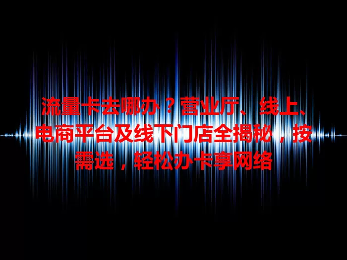 流量卡去哪办？营业厅、线上、电商平台及线下门店全揭秘，按需选，轻松办卡享网络