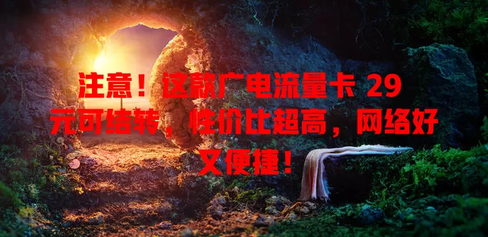 注意！这款广电流量卡 29 元可结转，性价比超高，网络好又便捷！