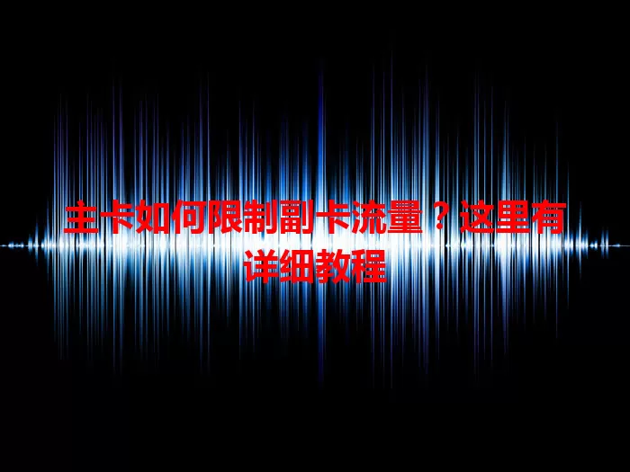 主卡如何限制副卡流量？这里有详细教程