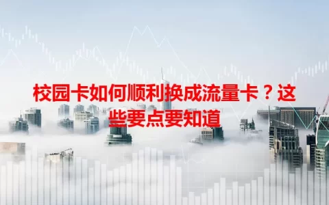 校园卡如何顺利换成流量卡？这些要点要知道
