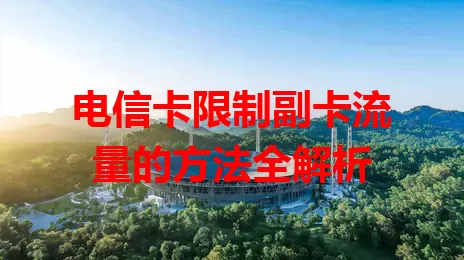 电信卡限制副卡流量的方法全解析