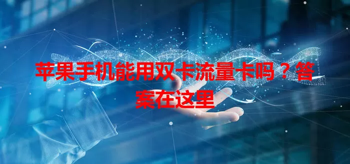 苹果手机能用双卡流量卡吗？答案在这里