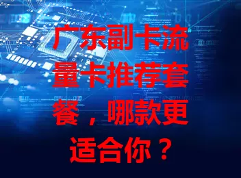 广东副卡流量卡推荐套餐，哪款更适合你？