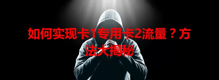 如何实现卡1专用卡2流量？方法大揭秘