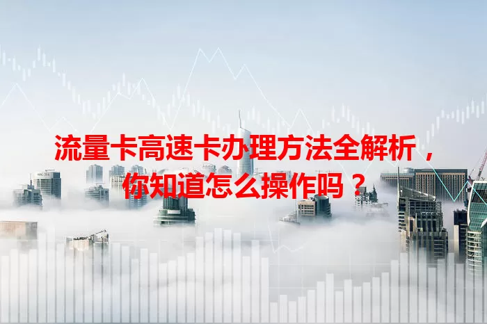 流量卡高速卡办理方法全解析，你知道怎么操作吗？