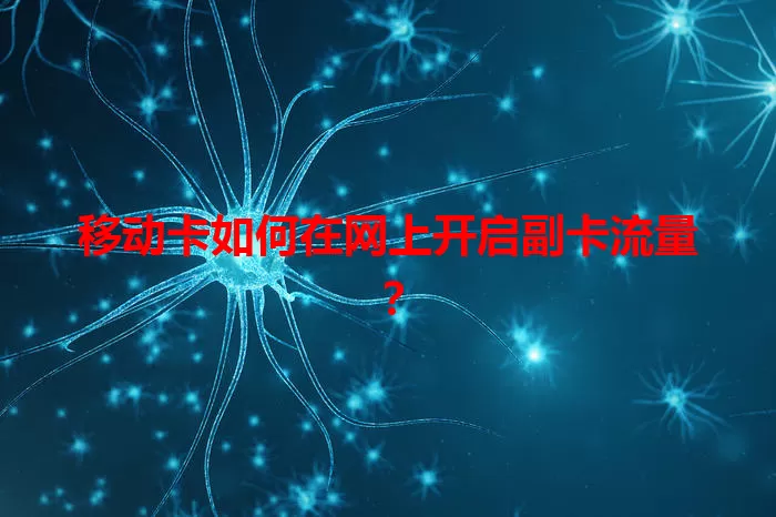 移动卡如何在网上开启副卡流量？