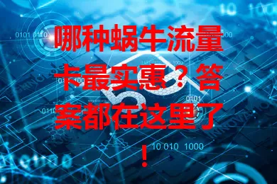 哪种蜗牛流量卡最实惠？答案都在这里了！